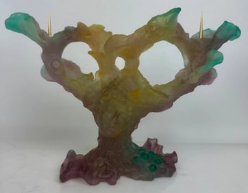 LARGE DAUM PATE DE VERRE CANDELABRA HOLDER