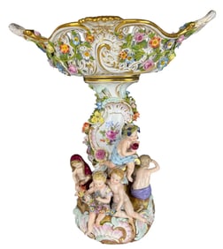 19TH C. LARGE MEISSEN CENTERPIECE
