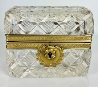 ORMOLU MOUNTED BACCARAT CRYSTAL BOX
