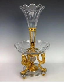 SUPERB ORMOLU MOUNTED BACCARAT CENTREPIECE