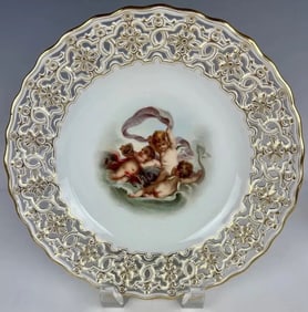 19TH C. MEISSEN RETICULATED PLATE