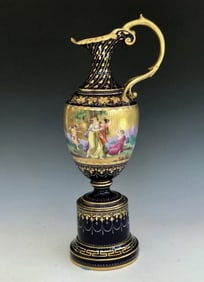 A LARGE ROYAL VIENNA STYLE EWER