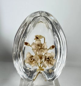 STEUBEN 18KT GOLD AND ENAMEL CRYSTAL EGG