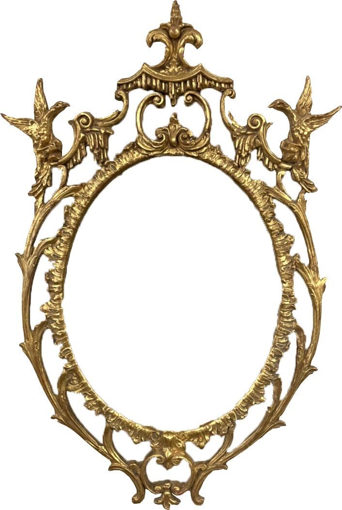 LARGE ITALIAN GOLD GILT WOOD & GESSO WALL MIRROR (1 of 1)