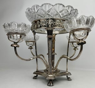 VICTORIAN SILVER PLATE EPERGNE BY MAPPIN AND WEB