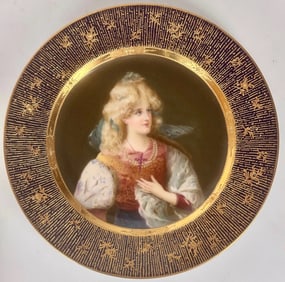 ROYAL VIENNA PORTRAIT PLATE SIGNED WAGNER