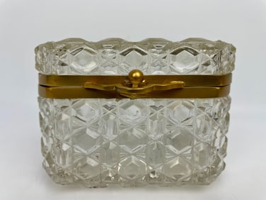 ORMOLU MOUNTED BACCARAT STYLE CRYSTAL BOX