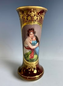 ROYAL VIENNA VASE SIGNED WAGNER