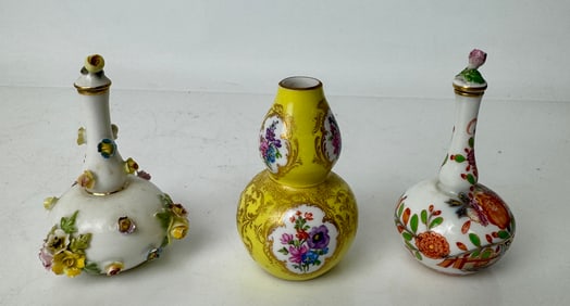 SET OF 3 MEISSEN BOTTLES