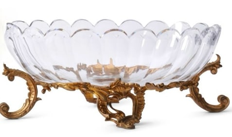 LARGE ORMOLU MOUNTED BACCARAT CENTERPIECE