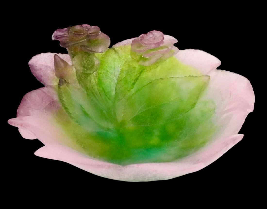 DAUM PATE DE VERRE ROSE BOWL