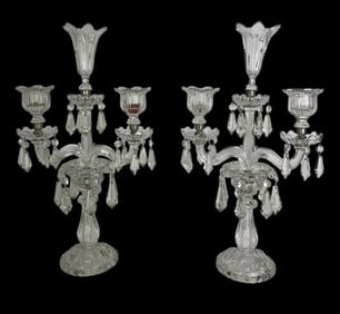 A LARGE PAIR OF BACCARAT CANDELABRA