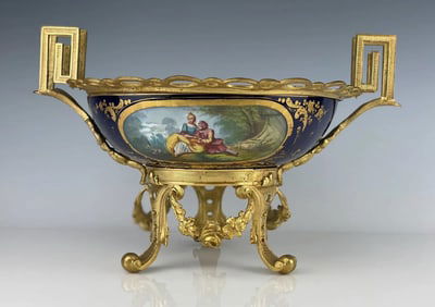 19TH C. ORMOLU MOUNTED SEVRES CENTREPIECE