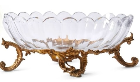 LARGE ORMOLU MOUNTED BACCARAT CENTERPIECE