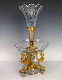 SUPERB ORMOLU MOUNTED BACCARAT CENTREPIECE