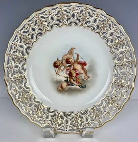 19TH C. MEISSEN RETICULATED PLATE