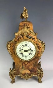 19TH C. FRENCH VERNIS MARTIN CLOCK