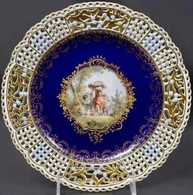 19TH C. RETICULATED MEISSEN PLATE