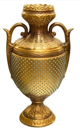 ANTIQUE JEWELLED COALPORT VASE
