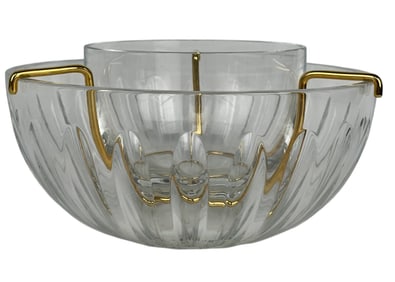 BACCARAT CRYSTAL AND GILT METAL CAVIAR DISH