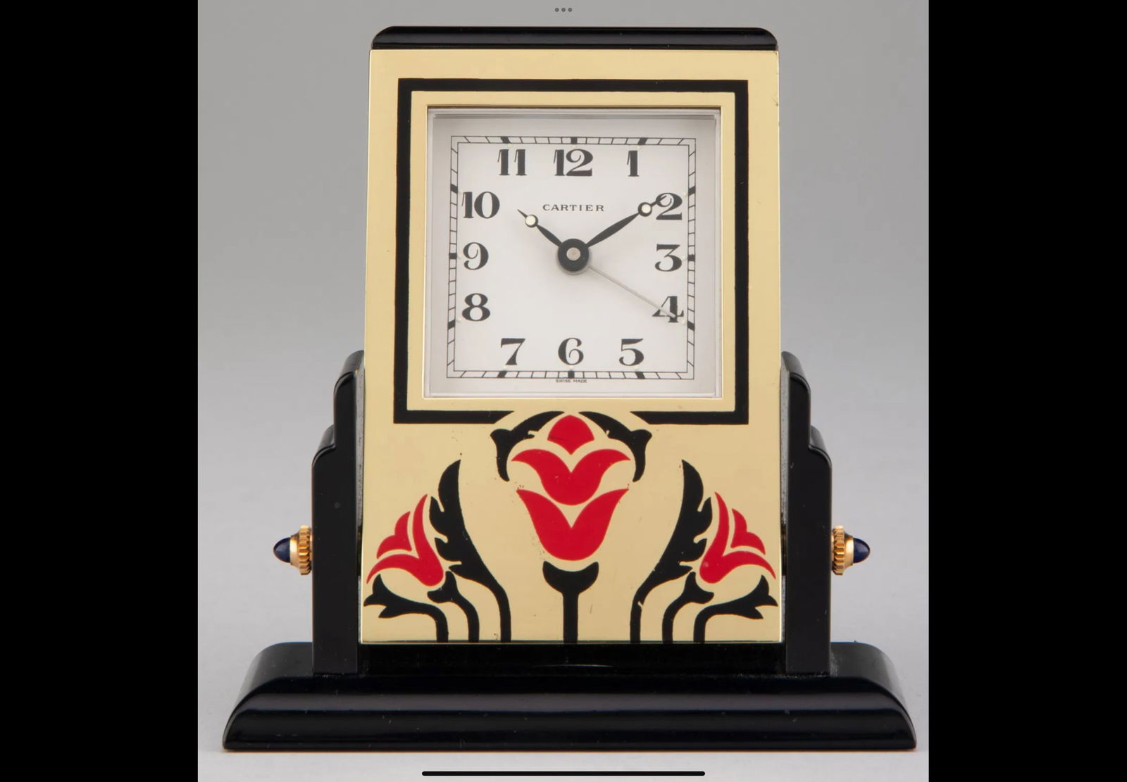 ART NOUVEAU CARTIER ENAMELLED TABLE  CLOCK (1 of 1)
