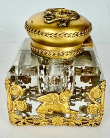 ORMOLU MOUNTED BACCARt CRYSTAL INKWELL