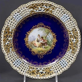 19TH C. RETICULATED MEISSEN PLATE