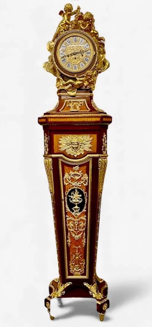 LOUIS XVI STYLE ORMOLU MOUNTED & PARQUETRY REGULATEUR (1 of 4)
