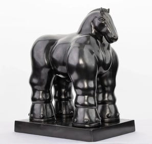 BOTERO BRONZE SCULPTURE OF THE TROJAN HORSE