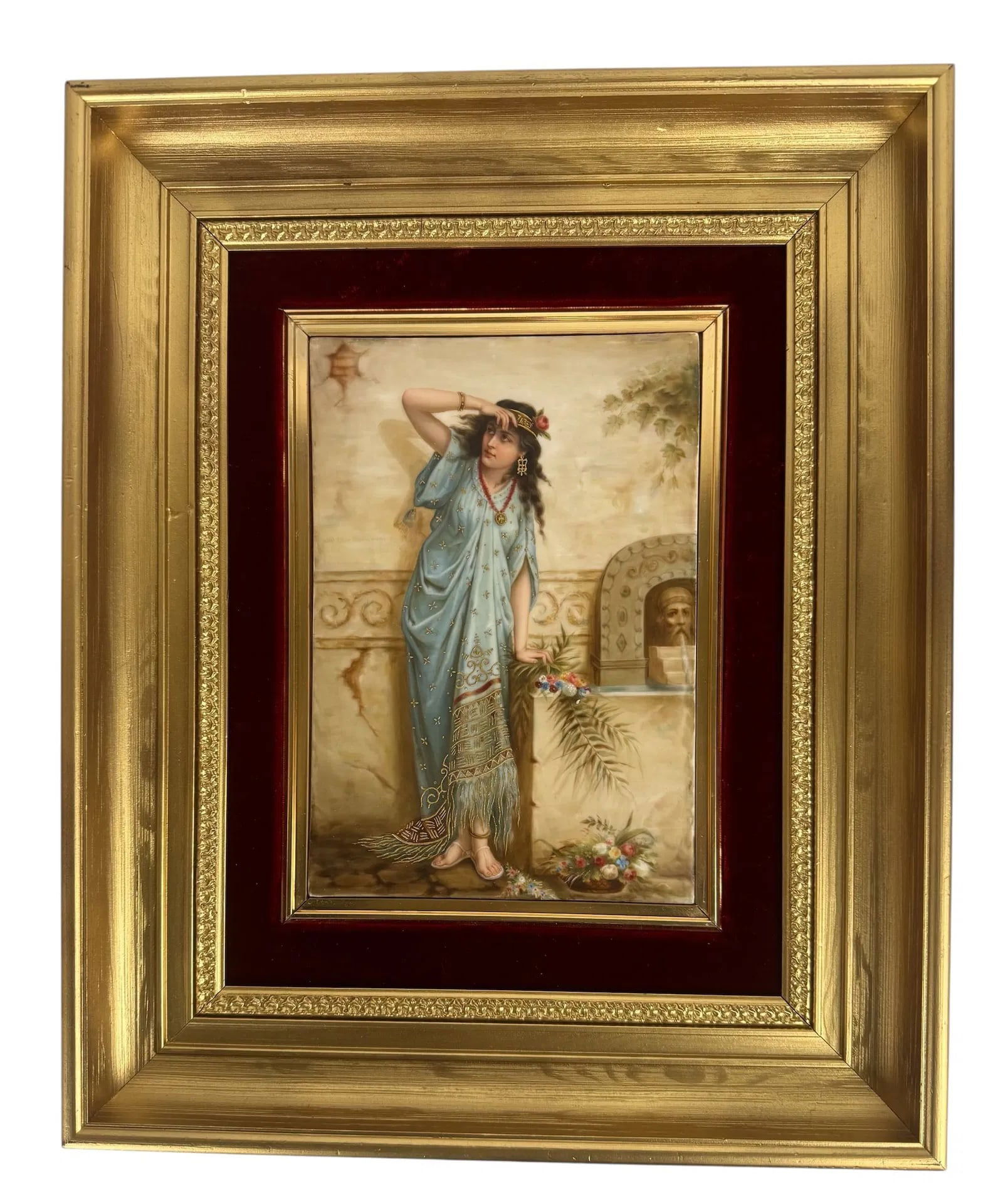 BERLIN KPM PORCELAIN PLAQUE PAINTED AFTER COOMANS: Circa 1900. Measures 9.7 inches x 6.6 inches unframed. Estimate $2500-3000