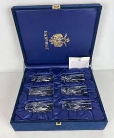SET OF 6 FABERGE CRYSTAL SHOT GLASSES