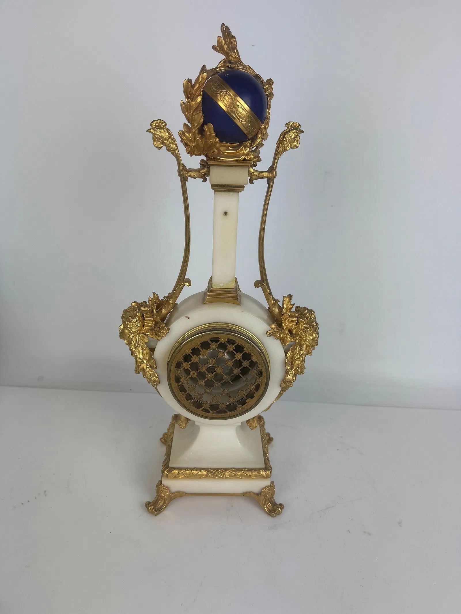 19TH C. ORMOLU MOUNTED MARBLE CLOCK - 6