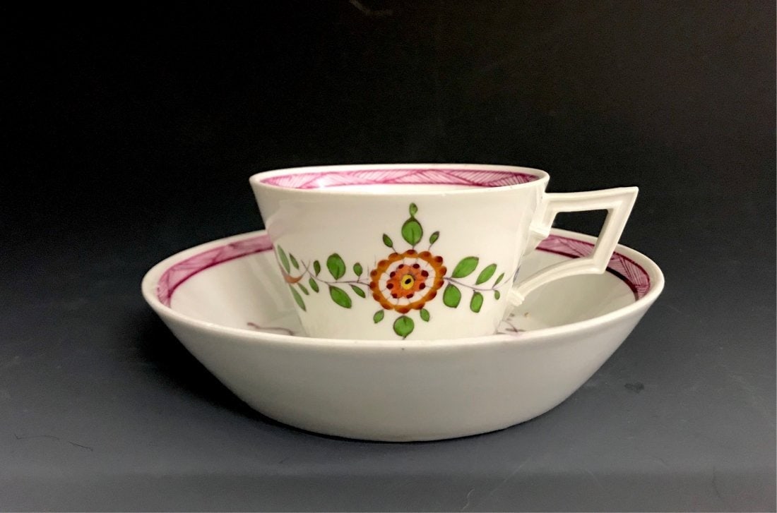 A MEISSEN MARCOLINI CUP AND SAUCER (1 of 3)