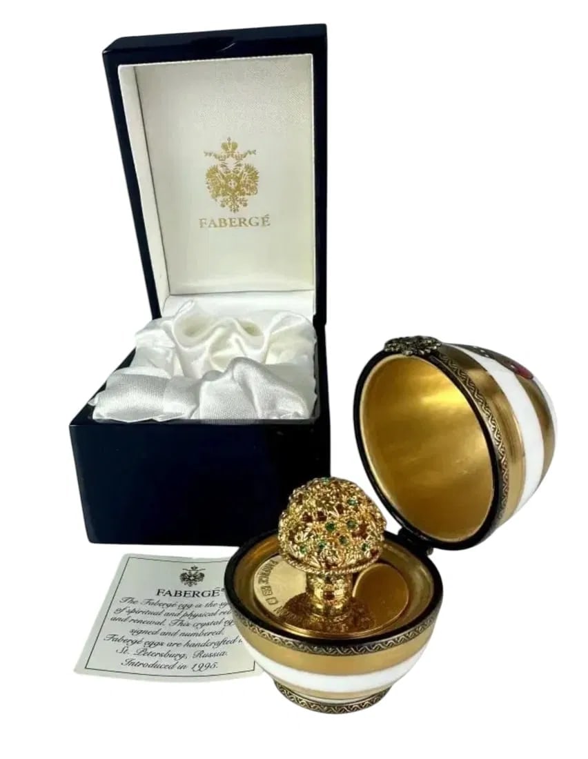IMPERIAL FABERGE LIMOGE PORCELAIN EGG (1 of 3)