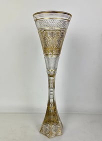 A LARGE GILT MOSER GLASS VASE