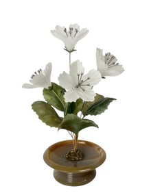 FABERGE STYLE GOLD AND JADITE STUDY