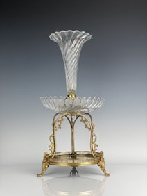 A LARGE ORMOLU AND BACCARAT CRYSTAL CENTREPIECE