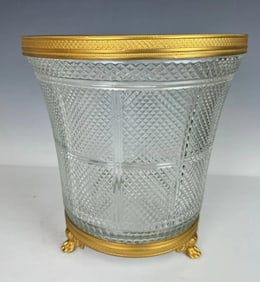 EMPIRE STYLE ORMOLU MOUNTED BACCARAT CRYSTAL ICE BUCKET