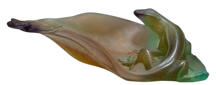 DAUM PATE DE VERRE LEZARD DISH