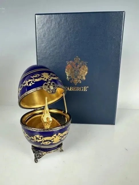 IMPERIAL FABERGE EIFEL TOWER PORCELAIN EGG (1 of 4)