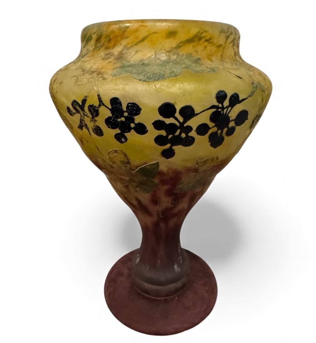 A LARGE DAUM NANCY VASE: Circa 1900. Measures 13 inches high. In perfect condition. Estimate $2500-3000