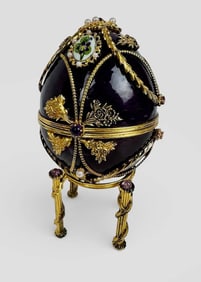 IMPERIAL FABERGE STERLING SILVER ENAMEL EGG