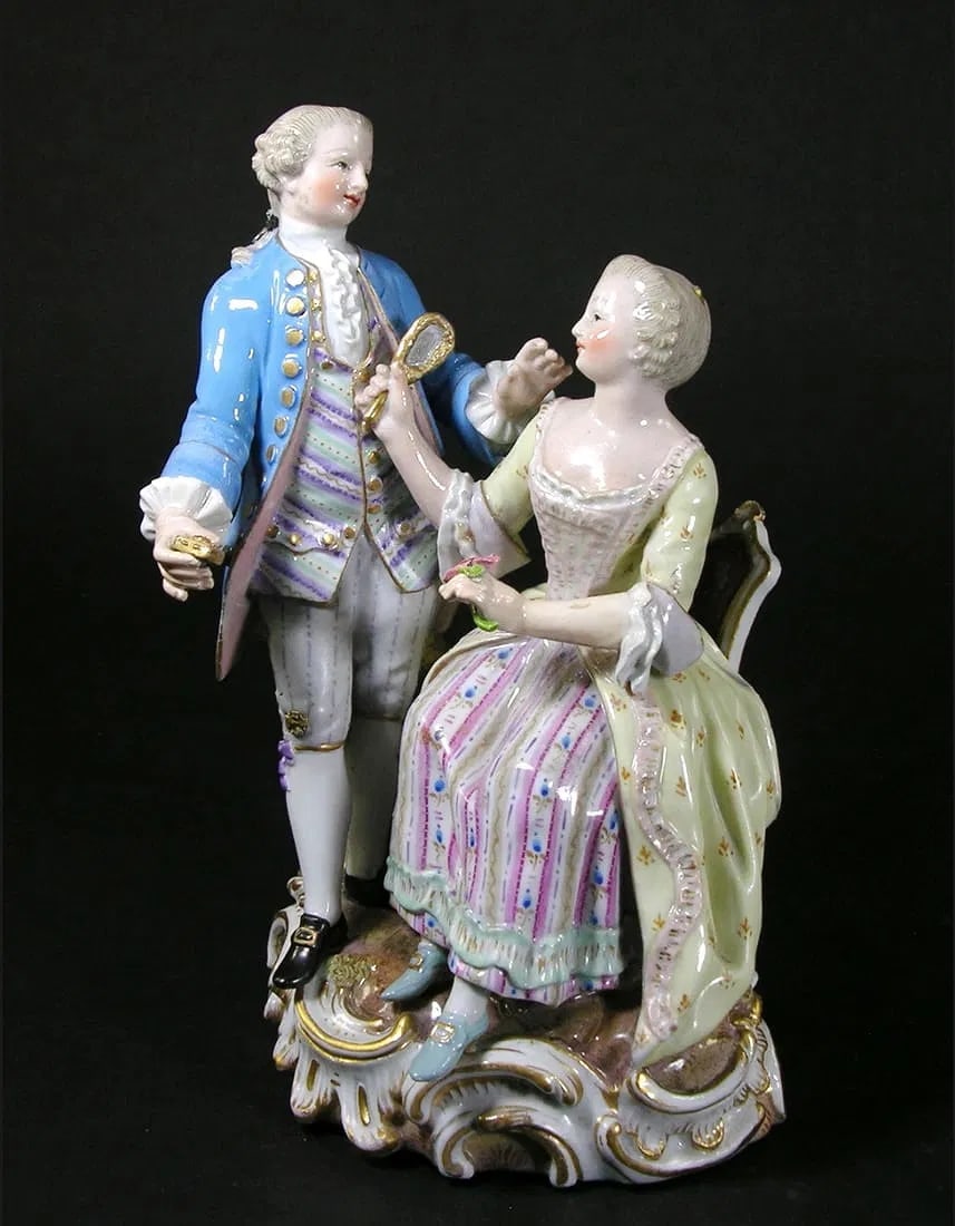 19TH C. MEISSEN GROUP: Circa 1880. Measures 7.8 inches tall. In overall good condition. Estimate $1000-1200