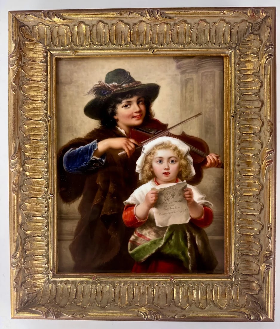 19TH C. BERLIN KPM PORCELAIN PLAQUE: Measures 10 inches x 8 inches out of frame , artist signed. In excellent condition. Estimate $2500-3000