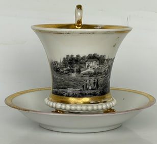 CONTINENTAL PORCELAIN CUP AND SAUCER