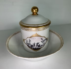 19TH C. BERLIN PORCELAIN CUP AND SAUCER