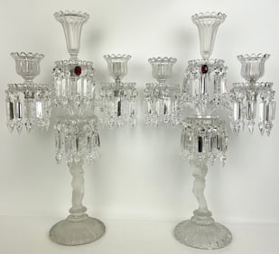 A LARGE PAIR OF BACCARAT ENFANT CANDELABLRA