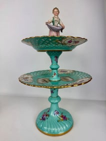 19TH C. MEISSEN 2 TIER CAKE STAND