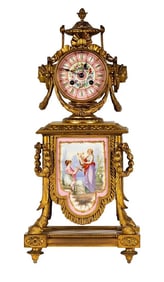 19TH C. ORMOLU MOUNTED SEVRES PORCELAIN CLOCK