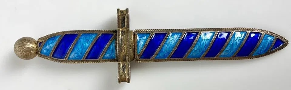 AUSTRO-HUNGARIAN SILVER ENAMEL LETTER OPENER: Measures 7.5 inches long. In good condition. Estimate $1000-1200
